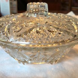 Vintage Lidded glass bowl Malaysa